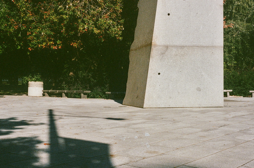 The base of the Charles de Gaulle monument in Parc Lafontaine