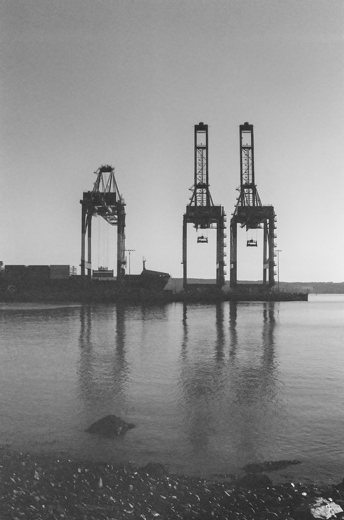 Cargo cranes on the Halifax harbour