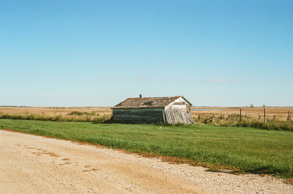 A run-down shed in the prairie