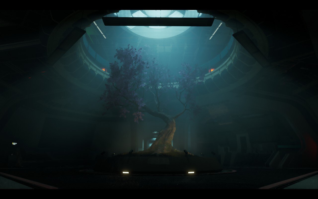 A dramatically-lit, dramatic tree featured in Fort Solis