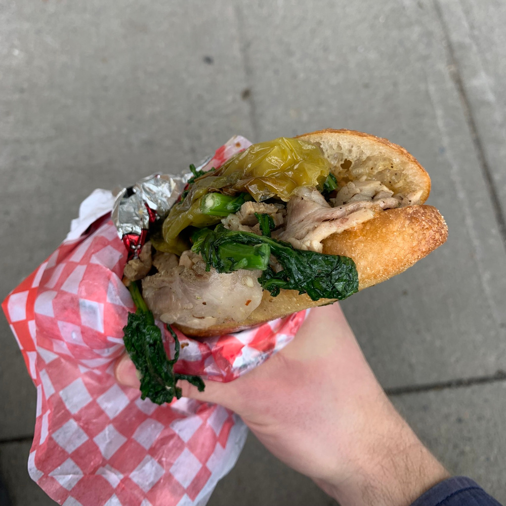 The aforementioned sandwich, greasy & delicious