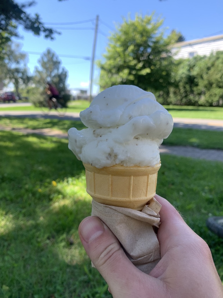 Sorbet on an ice cream cone