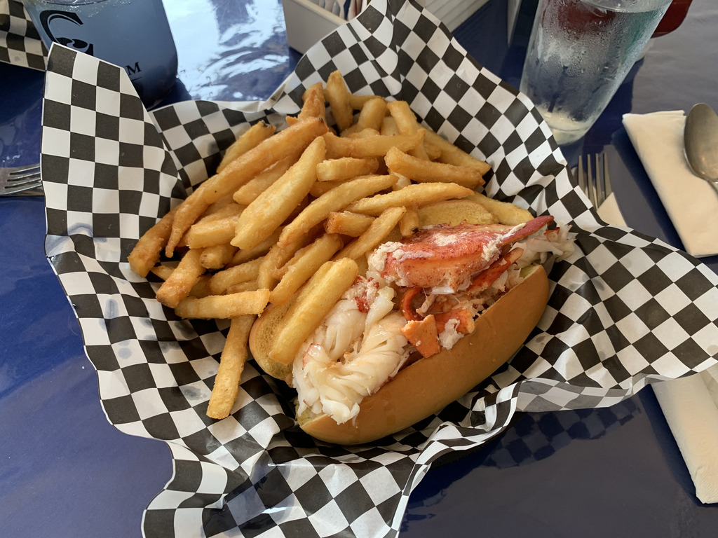 A lobster roll, which is mostly lobster