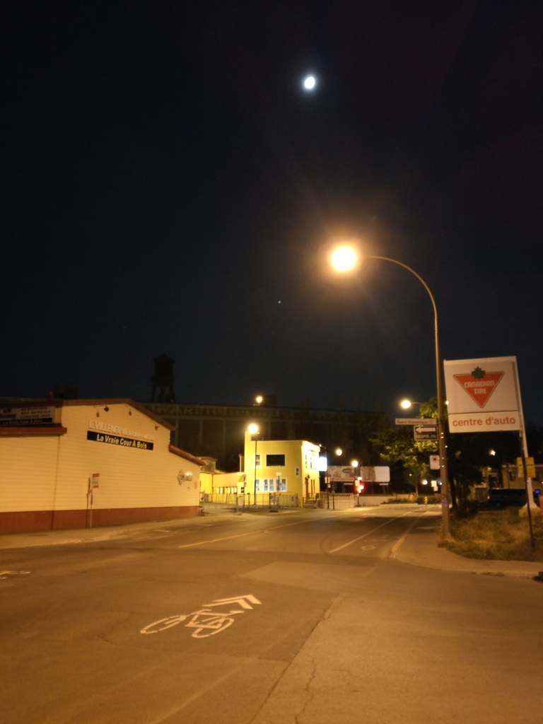 A view of the Van Horne Warehouse and water tower