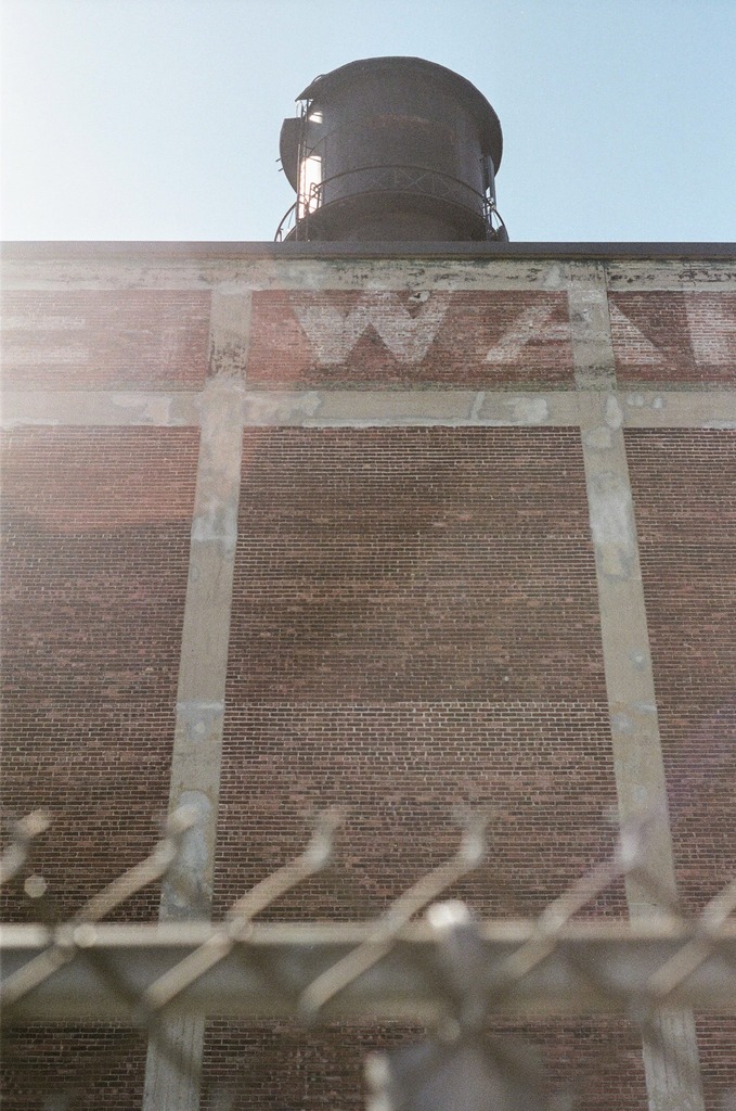 A view of the Van Horne Warehouse and water tower